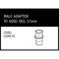 Marley Camlock Male Adaptor to Hose-Tail 57mm - CAM57E